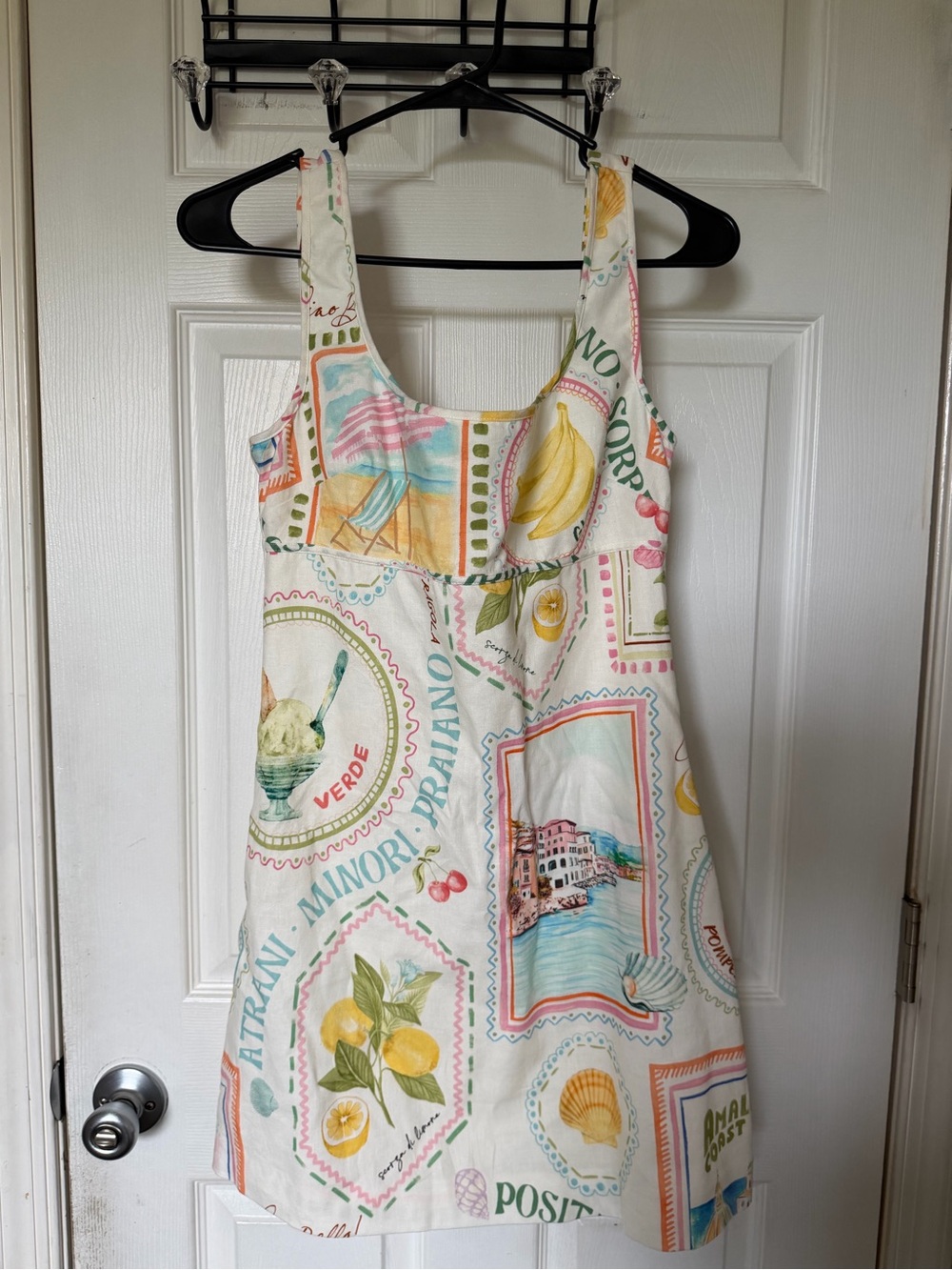 Ever New Cream Mini Dress with Pastel Multi-Color Print